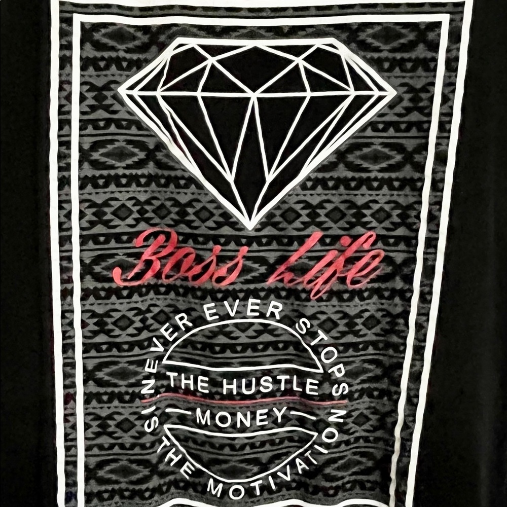 Hot Topic 2 Monkeys Side Hustle Tank True Black "Boss Life” Top New - Picture 6 of 10